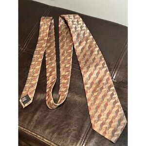 VAN HEUSEN 100% Silk Tie Stain Resistant Yellow Red Blue Green 60" x 3.5”